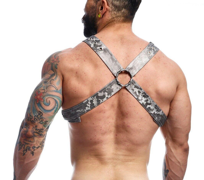 MOB DNGEON Classic Cross Harness Plush Faux - Leather O/S Titanium Camo DMBL12 62