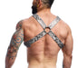 MOB DNGEON Classic Cross Harness Plush Faux - Leather O/S Titanium Camo DMBL12 6 - SexyMenUnderwear.com