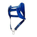 MOB DNGEON Crop Top Harness With C - Ring Faux Leather Blue Mirror DMBL08 - SexyMenUnderwear.com