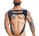 MOB DNGEON Crop Top Harness With C - Ring Leather Look Black - Mamba DMBL08 - SexyMenUnderwear.com