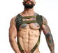 MOB DNGEON Crop Top Harness With C - Ring Leather Look Pure - Camo DMBL08 - SexyMenUnderwear.com