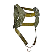 MOB DNGEON Crop Top Harness With C - Ring Leather Look Pure - Camo DMBL083