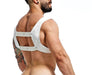 MOB DNGEON Crop Top Harness With C - Ring Leather - Look White Camo DMBL08 - SexyMenUnderwear.com