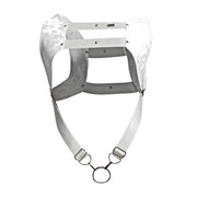 MOB DNGEON Crop Top Harness With C - Ring Leather - Look White Camo DMBL08 B63