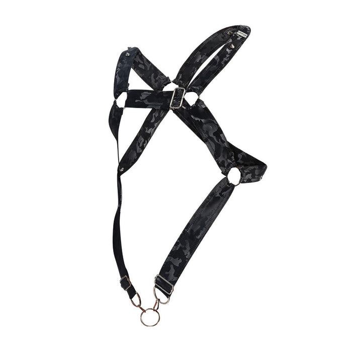 MOB DNGEON Cross C - Ring Harness One Size Adjustable Straps Black - Camo DMBL07 - SexyMenUnderwear.com