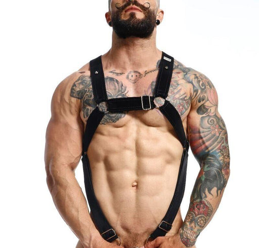 MOB DNGEON Cross C - Ring Harness One Size Adjustable Straps Black Mamba DMBL07 - SexyMenUnderwear.com