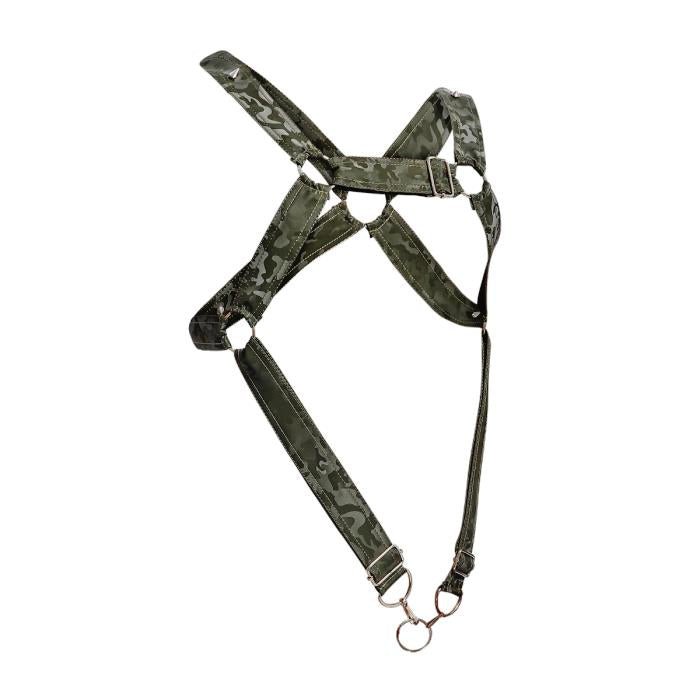 MOB DNGEON Cross C - Ring Harness One Size Adjustable Straps DMBL07 Camo - SexyMenUnderwear.com