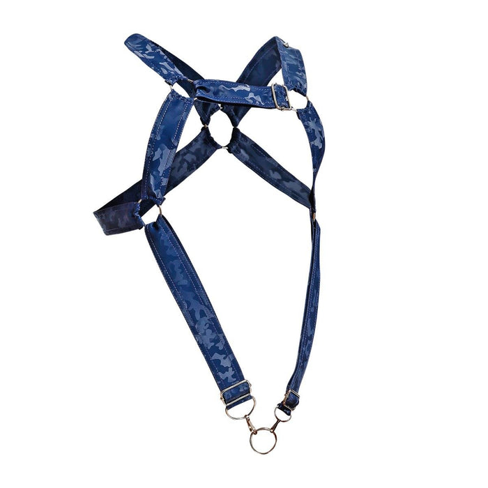 MOB DNGEON Cross C - Ring Harness One Size Adjustable Straps DMBL07 Navy - Camo - SexyMenUnderwear.com