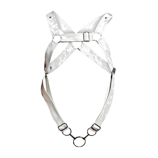 MOB DNGEON Cross C - Ring Harness One Size Adjustable Straps DMBL07 White - Camo - SexyMenUnderwear.com