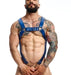 MOB DNGEON Cross C - Ring Harness Wide Adjustable Strap O/S Blue Mirror DMBL07 - SexyMenUnderwear.com