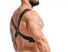 MOB DNGEON Cross Chain Harness Leather - Look One Size Black - Camo DMBL09 - 3 - SexyMenUnderwear.com