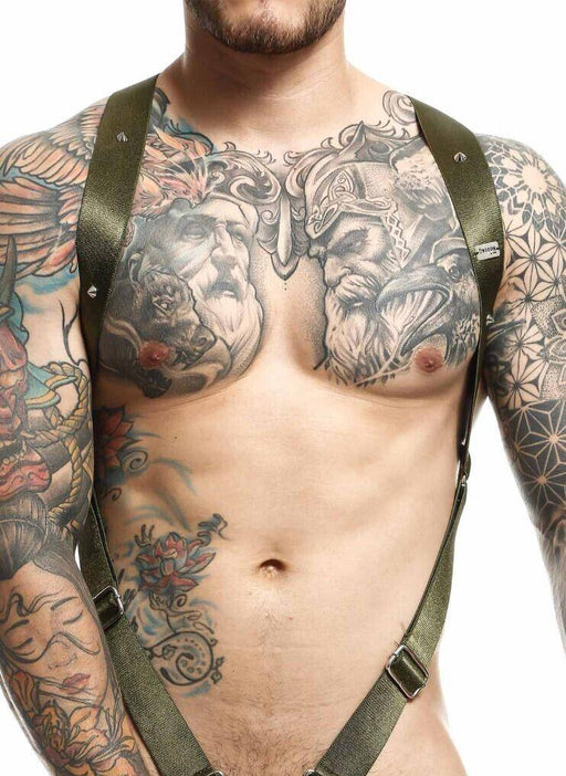 MOB DNGEON Crossback Elastic Harness O-Ring Army Green With C-Ring DMBL05