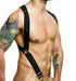 MOB DNGEON Crossback Elastic Harness O - Ring Black With C - Ring DMBL05 4 - SexyMenUnderwear.com