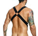 MOB DNGEON Crossback Elastic Harness O - Ring Black With C - Ring DMBL05 4 - SexyMenUnderwear.com