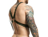 MOB DNGEON Eroticwear Cross Chain Harness O/S Army Green DMBL09 3 - SexyMenUnderwear.com