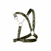 MOB DNGEON Eroticwear Cross Chain Harness O/S Army Green DMBL09 3 - SexyMenUnderwear.com