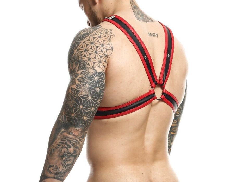 MOB DNGEON Eroticwear Cross Chain Harness Red Cherry O/S DMBL09 3 - SexyMenUnderwear.com