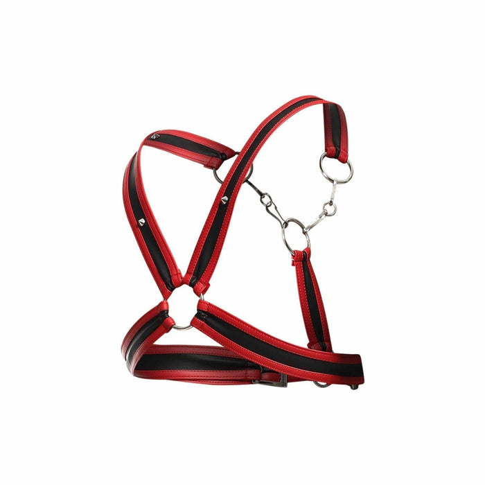 MOB DNGEON Eroticwear Cross Chain Harness Red Cherry O/S DMBL09 3 - SexyMenUnderwear.com