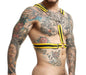 MOB DNGEON Eroticwear Cross Chain Harness Yellow O/S DMBL09 3 - SexyMenUnderwear.com