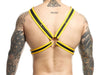 MOB DNGEON Eroticwear Cross Chain Harness Yellow O/S DMBL09 3 - SexyMenUnderwear.com