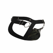 MOB DNGEON Eroticwear Snap Jock Metal Ring Open Back Jockstrap Army O/S DMBL03 - B015