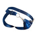 MOB DNGEON Eroticwear Snap Jockstrap Open Back Metal Ring Blue Mirror O/S DMBL03 - SexyMenUnderwear.com