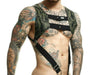 MOB DNGEON Harness Camouflage Army Harness With C - Ring & Panels Green DMBL08 - SexyMenUnderwear.com