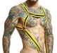 MOB DNGEON Harness Cross C - Ring Wide Adjustable Strap O/S Yellow DMBL07 - SexyMenUnderwear.com