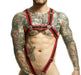 MOB DNGEON Harness Cross C - Ring Wide Strap Harness Fetish Red DMBL07 - SexyMenUnderwear.com