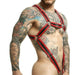 MOB DNGEON Harness Cross C - Ring Wide Strap Harness Fetish Red DMBL07 - SexyMenUnderwear.com