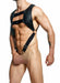 MOB DNGEON Harness Leather - Look CropTop With C - Ring Harness Black DMBL08 - SexyMenUnderwear.com