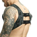 MOB DNGEON Harness Leather - Look CropTop With C - Ring Harness Midnight DMBL08 - SexyMenUnderwear.com