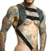 MOB DNGEON Harness Leather - Look CropTop With C - Ring Harness Midnight DMBL08 - SexyMenUnderwear.com