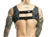 MOB DNGEON Harness Leather - Look CropTop With C - Ring Harness Midnight DMBL08 - SexyMenUnderwear.com