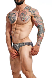 MOB DNGEON Jock Open Front With C - Ring Jockstrap Camouflage Titanium - Camo DMBL01 S073