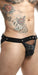 MOB DNGEON Jock Peek - a - Boo Steel Faux - Leather Jockstrap O/S Midnight DMBL04 4 - SexyMenUnderwear.com