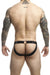 MOB DNGEON Jock Peek - a - Boo Steel Faux - Leather Jockstrap Yellow O/S DMBL04 4 - SexyMenUnderwear.com