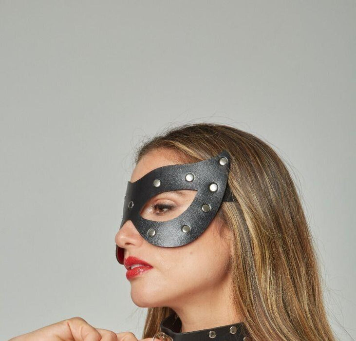 MOB DNGEON Malebasics Masquerade Mask Synthetic Leather Antifaz Black DWA02 O/S - SexyMenUnderwear.com