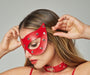 MOB DNGEON Malebasics Masquerade Mask Synthetic Leather Antifaz Red DWA02 O/S - SexyMenUnderwear.com