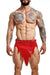 MOB DNGEON Mens Skirts Eroticwear Kilt Fire - Skirt Faux Leather Red DMBL11 - SexyMenUnderwear.com