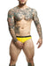 MOB DNGEON Open Front Jockstrap With C - Ring Yellow O/S DMBL01 - SexyMenUnderwear.com