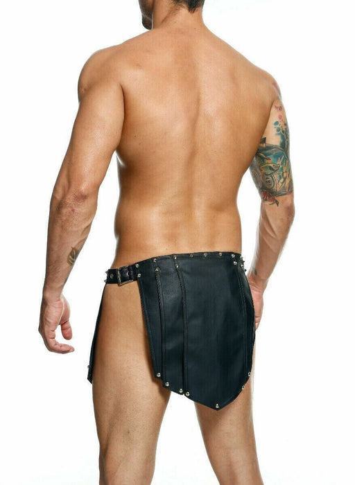 MOB DNGEON Skirt Eroticwear Mens Kilt Roman Skirts Total Black DMBL10 - SexyMenUnderwear.com