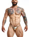 MOB DNGEON Snap - Jock Metal Ring Faux - Leather Jockstrap O/S Golden Mirror DMBL03 - SexyMenUnderwear.com