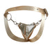 MOB DNGEON Snap - Jock Metal Ring Faux - Leather Jockstrap O/S Golden Mirror DMBL03 - SexyMenUnderwear.com