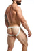 MOB DNGEON Snap - Jock Metal Ring Faux Leather Jockstrap White Camo O/S DMBL032