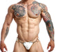 MOB DNGEON Snap - Jock Metal Ring Faux Leather Jockstrap White Camo O/S DMBL031