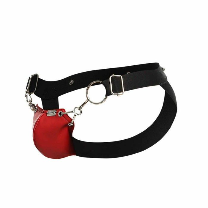 MOB DNGEON Snap - Jock With Metal Ring Erocticwear Jockstrap Cherry Red DMBL03 07 - SexyMenUnderwear.com