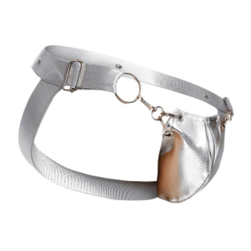 MOB DNGEON Snap-Jock With Metal Ring Erocticwear Jockstrap DMBL03 Silver Mirror