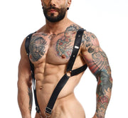 MOB DNGEON Straight Back Adjustable Harness C - Ring O/S Black Mirror DMBL065