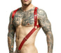 MOB DNGEON Straight Back Adjustable Harness Cherry O/S DMBL06 - SexyMenUnderwear.com